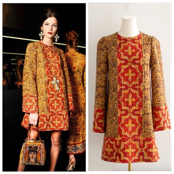 Dolce & Gabbana Dresses & Skirts - Dolce&Gabbana Fall/Winter 2013 Byzantine Runway Mosaic Gold Red Cross Dress